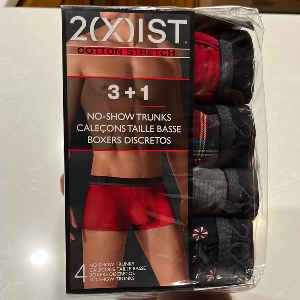 2xist Cotton Stretch No-Show Trunks - Multi-Color Pack